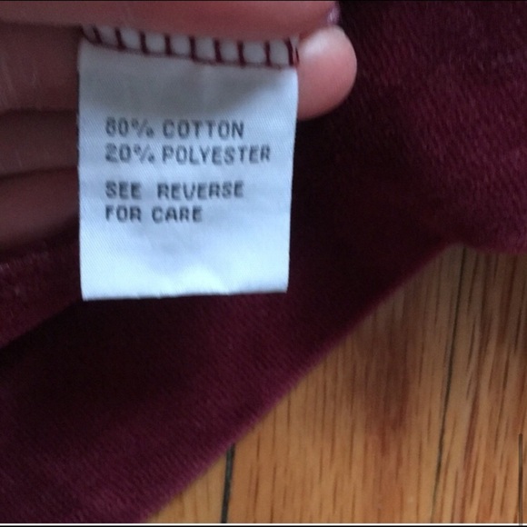 Vintage burgundy velour 1970s zip up sweater​ - Picture 5 of 5